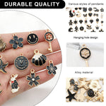 MAYCREATE Enamel Charms for Jewellery Making with Hanging Hole Design 30 pcs Gold Plated | DIY Earrings and Bracelet Craft Kit