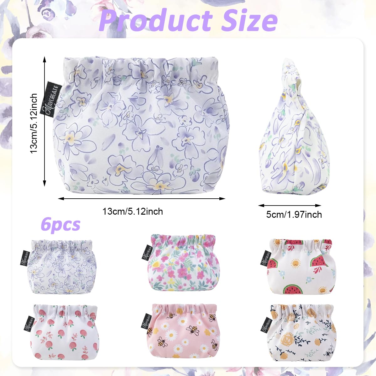 MAYCREATE Small Pouches for Women featuring 13x13cm design with self closure Oxford fabric | travel makeup and coin organizer set