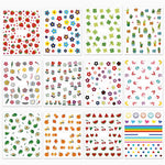 MAYCREATE Nail Stickers for Kids with 12 Self-Adhesive Sheets featuring Fruits and Flowers | DIY Nail Art for Girls and Toddlers