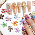 MAYCREATE Nail Charms for DIY Nail Art featuring 24PCS 3D Alloy Hearts Stars & Bows | Reusable Rhinestone Decorations