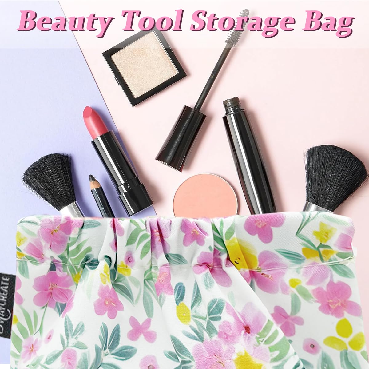 MAYCREATE Small Pouches for Women for Travel and Daily Use featuring Self Closing Design | 3pcs 13×13cm Oxford Cloth Makeup Bags