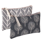 MAYCREATE® 2Pcs Canvas Makeup Pouch Bag Zipper Small Makeup Organisers Cosmetic Bag for Lipstick Toiletries Stationeries, Portable Make Up Pouch for Woman Travel and Daily Use - Size 22x14cm
