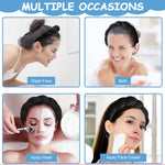 MAYCREATE Facial Spa Headband for Face Washing and Makeup featuring Soft Sponge Design | Black Non Slip Hairband for Women and Girls