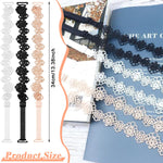 MAYCREATE Bra Straps Replacement for Dresses and Vests featuring Adjustable Lace Flower Design | 3 Pairs in White Beige and Black