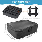 MAYCREATE Nail Polish Organizer for Travel with 30 Bottle Slots and Detachable Foam | Black