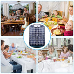 MAYCREATE Waterproof Adjustable and Washable Dining Short Style with Leakproof Pocket Adult Bibs for Elderly Seniors and Disabled Men & Women Eating Cloth (Light Blue)