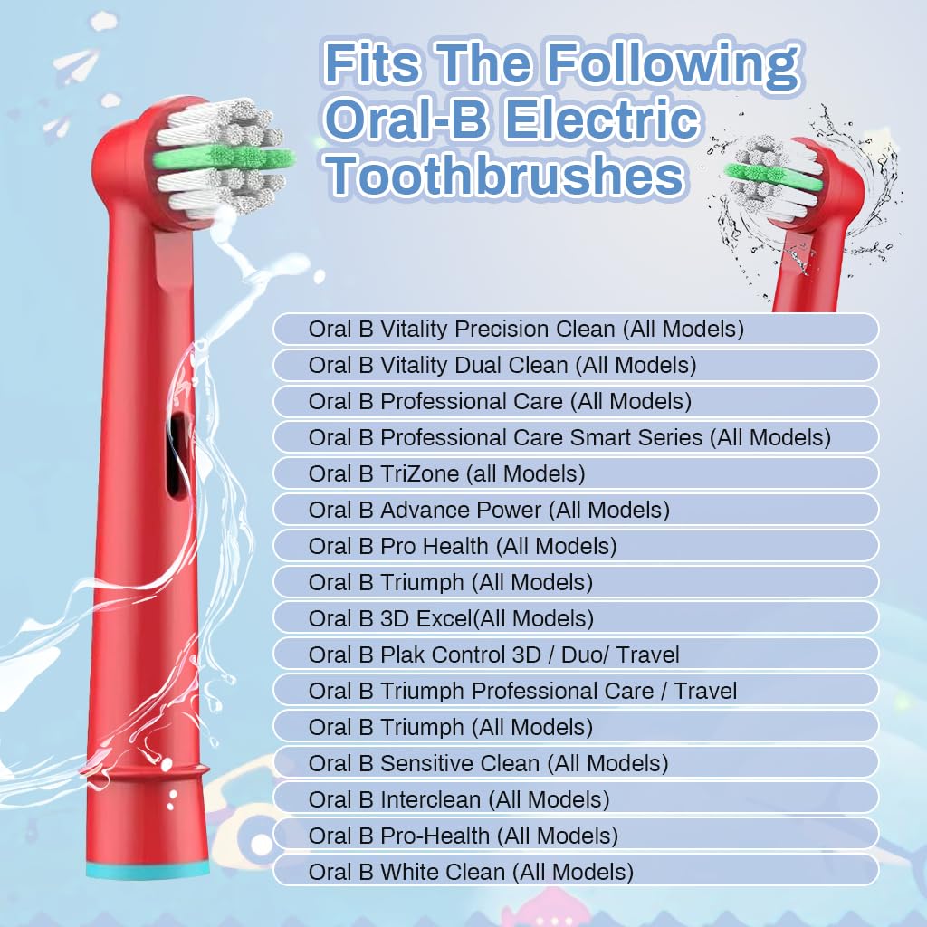 MAYCREATE 4 Pack Kids Toothbrush Heads Compatible with Oral B Children Electric Toothbrush Head Replacement