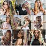 MAYCREATE Glitter Hair Tinsel Kit for Party Styling with 47 in Strands and 12 Colors | Includes Tools and Accessories for Women and Girls