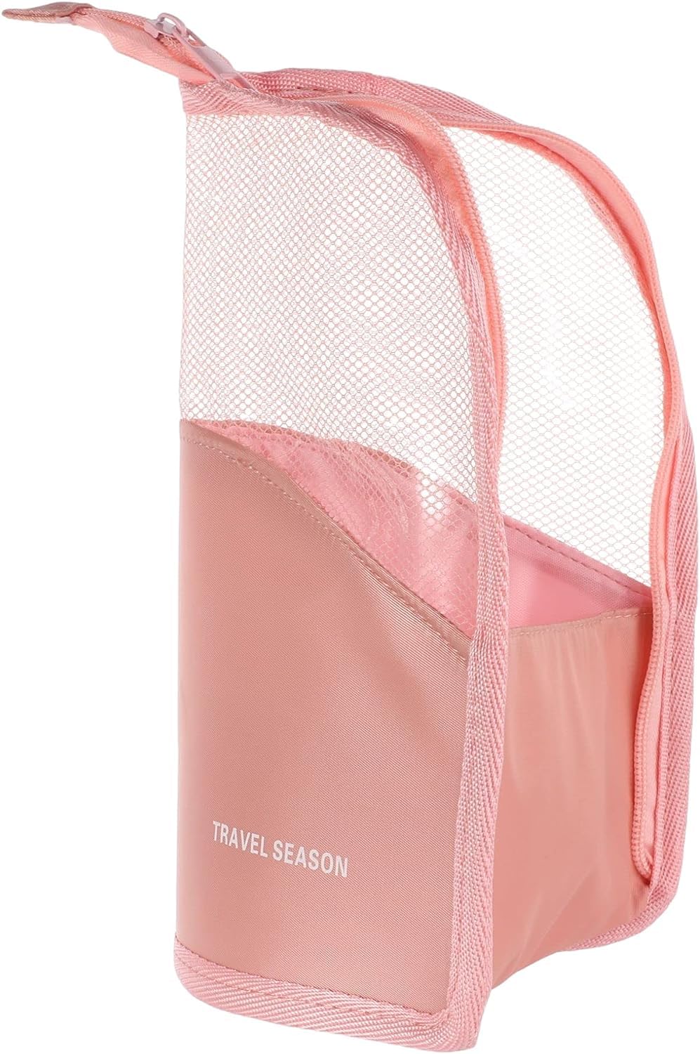 MAYCREATE Makeup Brush Bag for Travel with 2 in 1 Stand Holder and 15–20 Brush Capacity | Pink