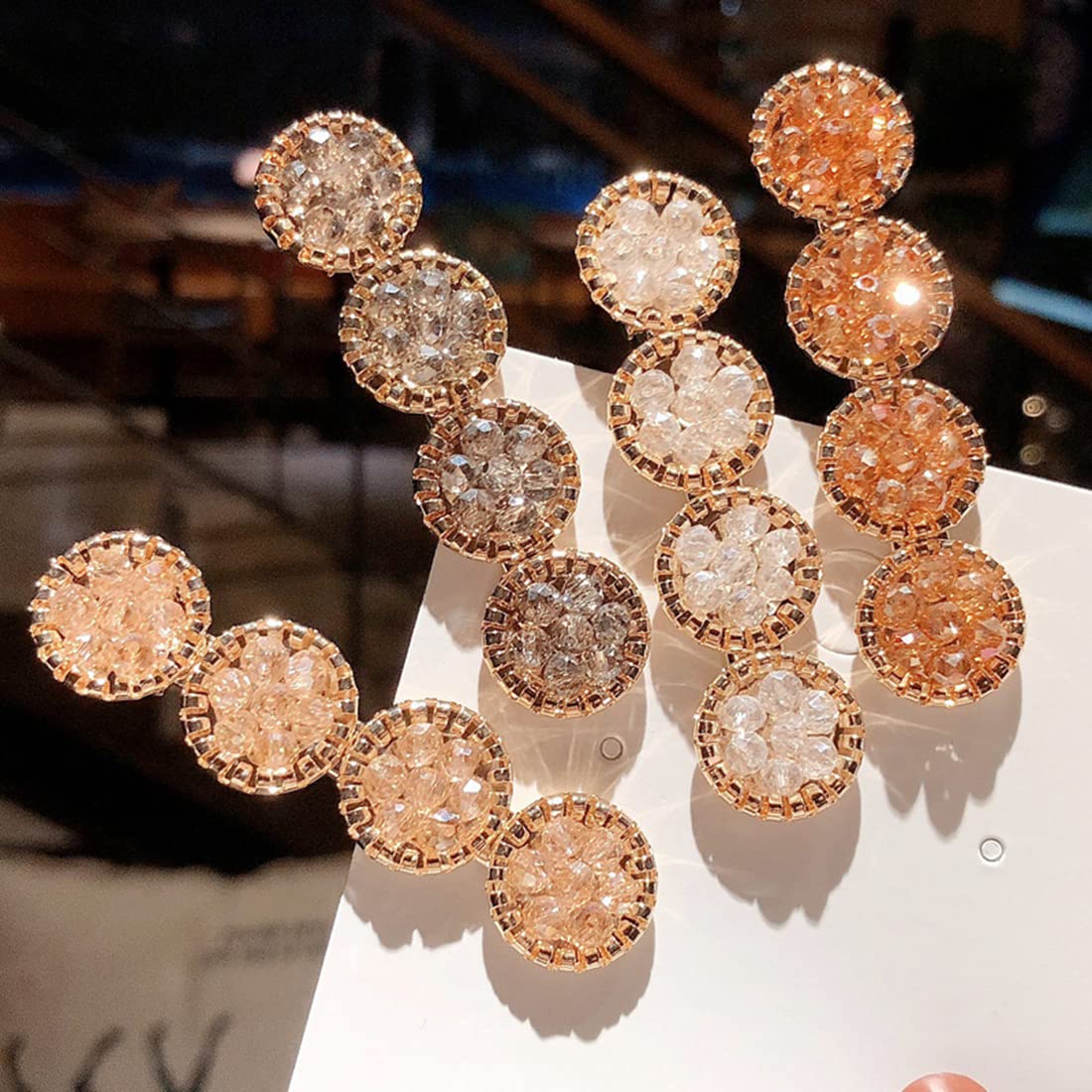 MAYCREATE Rhinestone Hair Clips for Daily Wear featuring Non Slip Acrylic Design | 4 Pcs Set