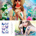 MAYCREATE Butterfly Tattoo Stickers for Face and Arm featuring 10 Sheets 12×6 cm Waterproof Designs