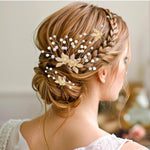 MAYCREATE Wedding Hair Pins for Brides featuring 5Pcs Alloy Pearl Floral Design | Elegant Updo Accessories