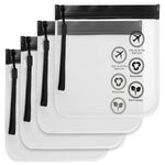 MAYCREATE® 4Pcs Clear Toiletry Bag with Sealing Strip 20 x 20cm Cosmetic Pouch Makeup Bags for Women-Transparent