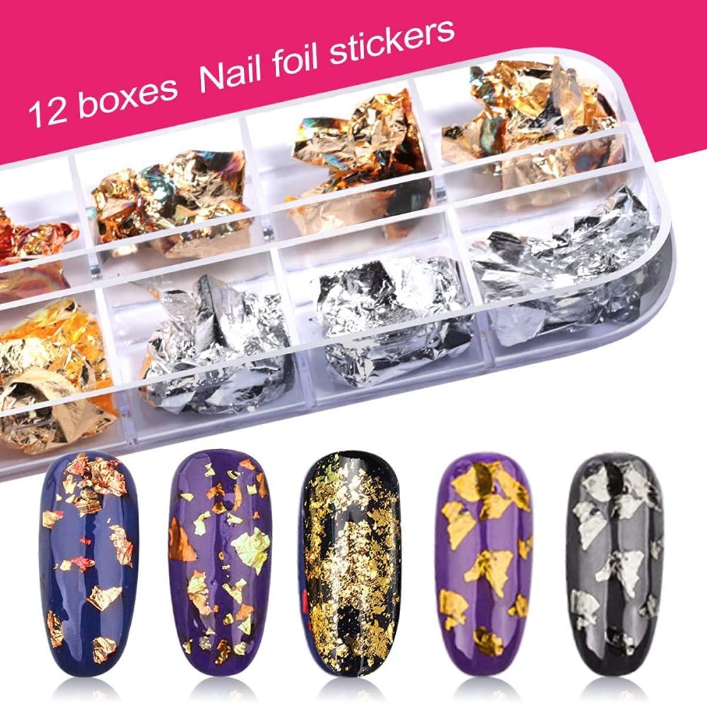 MAYCREATE Nail Art Stamping Kit with 39pcs Brushes Dotting Tools and Rhinestones | Starter Set for DIY Nail Designs