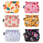 MAYCREATE 6pcs Small Pouches for Women, Mini Makeup Pouch, Cute Print Oxford Cloth Coin Purse Pocket Cosmetic Bag Travel Organizer for Lipstick Jewelry Earphones - Self-Closing