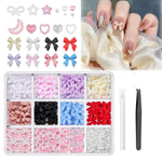 MAYCREATE 3D Nail Charms Set for Nail Art and DIY Crafts featuring 600 pcs Pearls & Shapes