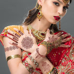 MAYCREATE Tattoo Sticker for Women and Girls with 18 Sheets Waterproof Brown Henna Designs | Mandala and Lotus Body Art