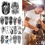 MAYCREATE 35 Sheets Black Tatto Sticker Beast Temporary Tattoos Stickers on Arm Large Tattoo Stickers Assorted Tatto Sticker for Men Body Art Tattoos Art Waterproof Temporary Tattoos Stickers