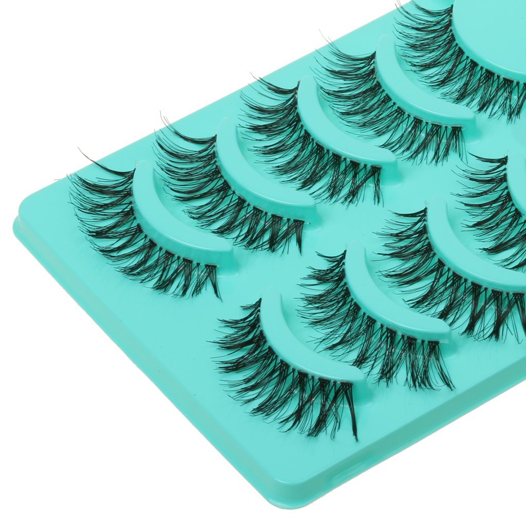 MAYCREATE® 5 Pairs Beauty Makeup Handmade Messy Cross Style False Eyelashes Green