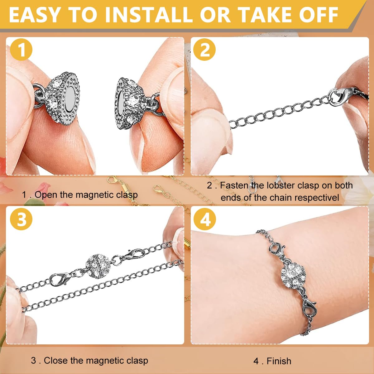 MAYCREATE Golden & Sliver 12 Pcs Necklace Extender and Lobster Clasps Combo Set,3 Style Jewelry Clasp,6 Bracelet Extenders for Jewelry,Necklace & Bracelet