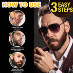 MAYCREATE Beard Pencil Filler Barber Styling Pen with 2 Pen Nibs, 1 Brush, Waterproof Proof Beard Pencil Filler, Sweat Proof Natural Shaping Up for Beard, Moustache & Eyebrows,Black