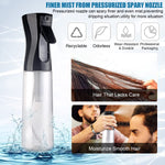 MAYCREATE 300ml Refillable Spray Bottles, Empty Plastic Mist Water Spray Bottle for Hair, Portable Skin Moisturizing Spray Bottle for Alcohol, Cleanser Dispenser(Black)