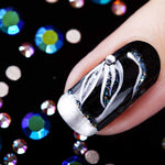 MAYCREATE Nail Art Kit Flat Back AB Crystal Rhinestones and Clear Crystal Rhinestones with Pick Up Tweezer and Rhinestone Picker Dotting Pen(1500 PCS, 6 Sizes)