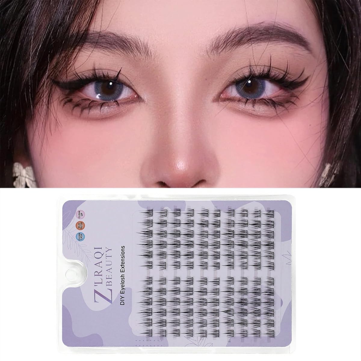 MAYCREATE 120pcs Lash Clusters DIY Eyelash Extensions for Women, Cluster Lashes Wispy False Eyelashes 9-11MM Mixed, Natural Long Individual Flare Lashes Cluster False Eyelashes