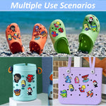 MAYCREATE 12Pcs Clog Shoe Charms Cute Cartoon Character Series Shoe Charms Assorted Rubber Shoe Charms Flat Rubber Shoe Charms Reuseable Casual Clogs DIY Decoration Charms Kids Clogs Charms