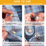 MAYCREATE 30 pcs Pearl Brooch Buttons Cover Up,Pins Mini Safety Shirt Buttons for Cardigan Saree Dress Hats,No Sew & Removable