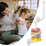 MAYCREATE 4Pcs Headband Holder Stand Scrunchie Organizer, Acrylic Clear Glitter Adhesive Scrunchy Holder Scrunchie Tower Storage Wall Hook for Women Girl Headband Bracelet Necklace