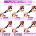 MAYCREATE Nail Drill Machine Professional, 20000rpm Adjustable Electric Nail Filer Machine with 25pcs Accessories, Portable Manicure Pedicure Kit for Women, Nail Salon, Acrylic Gels Callus Removal