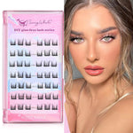 MAYCREATE False Eyelashes for DIY Lash Extension featuring Pre Glued 3D Clusters | Natural Fiber for Sensitive Eyes