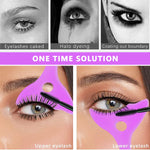 MAYCREATE Mascara Shield Applicator 3-In-1 Silicone Eyelash Shield Guard Eyeliner Auxiliary Cosmetic Makeup Tool, Reusable & Detachable - Purple