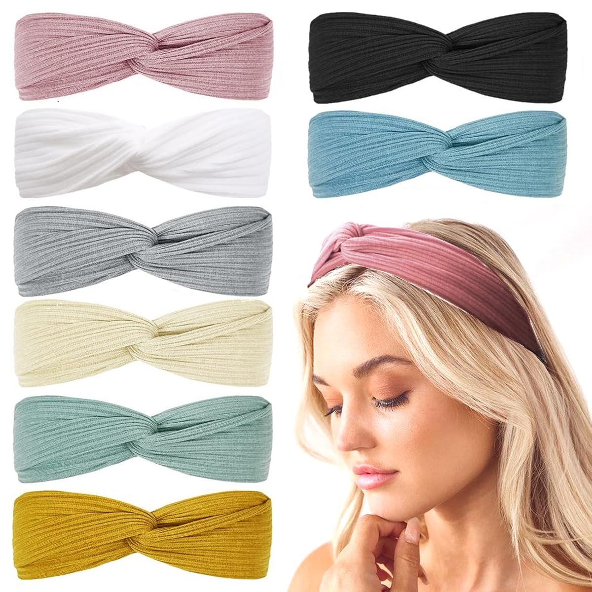 MAYCREATE Women Wide Headbands for Yoga and Sports featuring Bowknot Design | 4 Pack