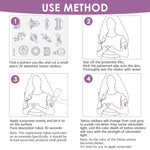 MAYCREATE UV Test Skin Stickers for Sun Safety with Color Changing Sensor | 6 Sheet Waterproof Cartoon Tattoos