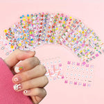MAYCREATE Cartoon Rabbit Nail Art Stickers for DIY Kids Manicure with 30 Sheets | 3D Self-Adhesive Safe Decals