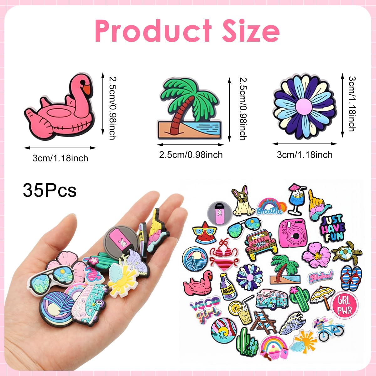 MAYCREATE Cartoon Clog Shoe Charms for Slippers featuring 35PCS PVC Set | Fun Gifts for Kids and Adults