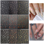 MAYCREATE 3D Nail Art Decal Stickers for DIY Manicure with Self Adhesive Design | 9 Sheet Plastic Set