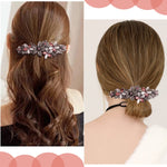 MAYCREATE Spring Hair Clip for Women Stylish Rhinestone Hairpin Hair Barrettes French Crystal Flower Hair Pin Decorative Hair Accessories for Women Girls Gift