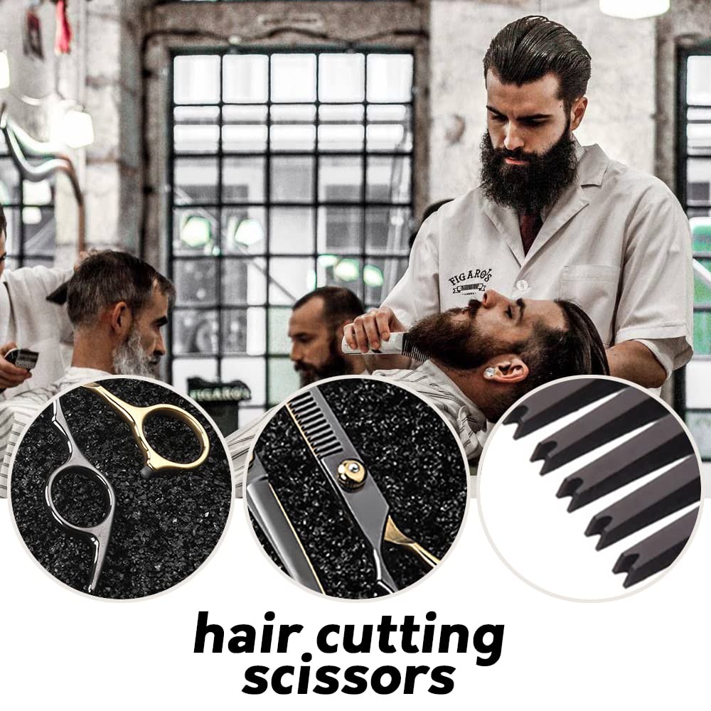 MAYCREATE Hair Cutting Scissors for Men Stainless Steel Professional Salon Barber Hair Dressing Scissors Barber Kit Scissors for Hair cutting Kit Haircut Dressers Scissor