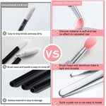 MAYCREATE Lip Brush Set for Lipstick and Gloss Application with Reusable Silicone Tip Cover | 6PCS Makeup Tool