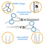 MAYCREATE Scissors for Hair Cutting with Adjustable Screw and Stainless Steel | 10 Pcs Set