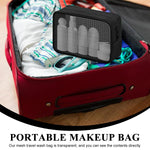 MAYCREATE Makeup Organizer Bag Set for Travel and Toiletries with 4 Mesh Zipper Pouches Black