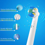 MAYCREATE Oral B Electric Toothbrush Heads 4Pcs for Floss Action with DuPont Bristles | Blue Reminder Bristles
