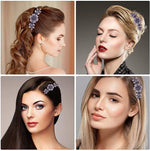 MAYCREATE Hair Clips for Women featuring 12 x 11 x 5cm Acrylic Flower Comb | Dark Purple Bridal Accessory