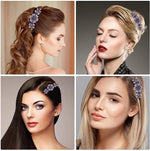 MAYCREATE Hair Clips for Women Flower Hair Comb Pins Slide Hair Clips for Girls Crystal Barrettes Bridal Charm Hair Accessories - 1Pc, Dark Purple