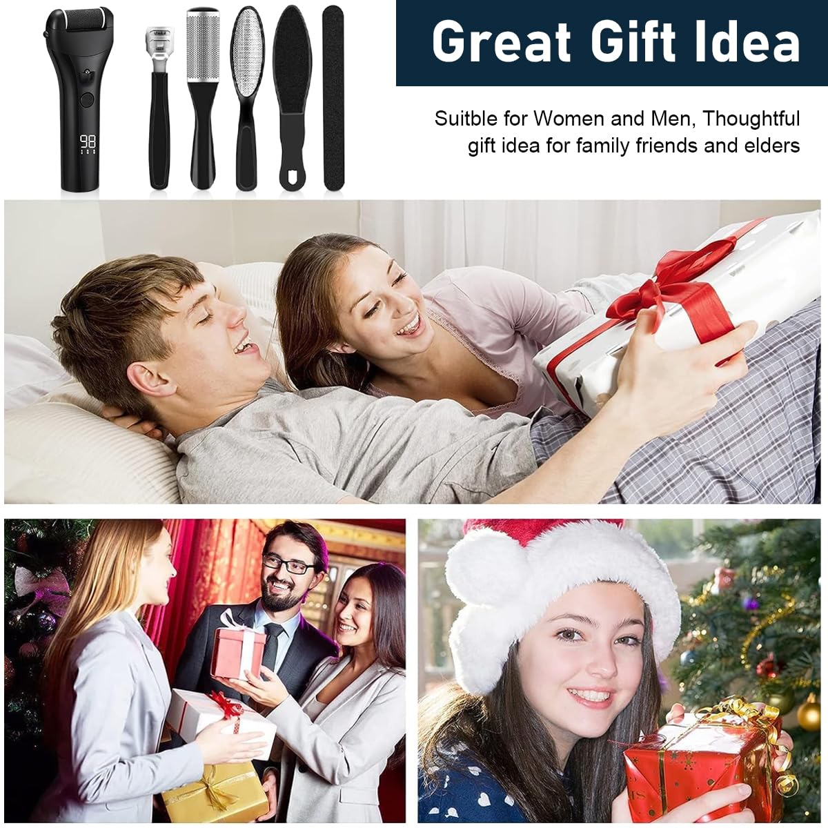 MAYCREATE Rechargeable Electric Callus Remover for Feet 2 Speed, Rechargeable Foot Care, Foot Scrubber For Callus & Dead Skin Removal Electric Pedicure Machine