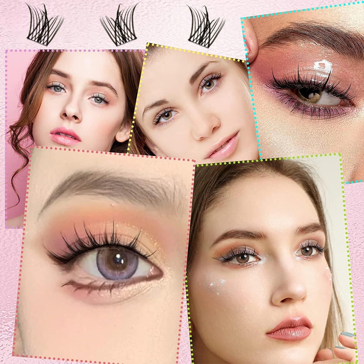 MAYCREATE Lash Clusters for DIY Natural Volume | 100pcs 11mm 3D Fiber Individual Extensions