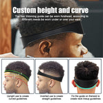 MAYCREATE Neckline Shaving Template, Curved Silicone Band DIY Haircut Template, Adjustable Hair Line Guide for Men Boy, Trimming Template for Hair Clippers Creating Fade Guidelines - Black